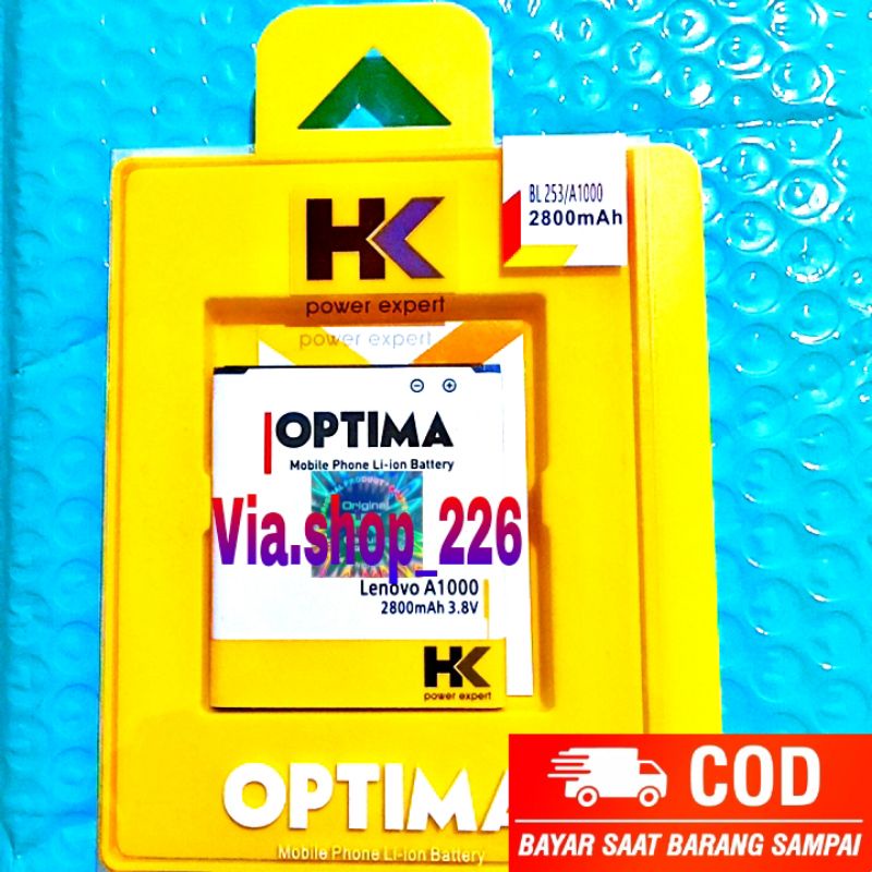 BL 253 BATTERY BATERAI BATRE LENOVO A1000 DOUBLE POWER ORIGINAL ORI ORY HK A 1000 HOLOGRAM