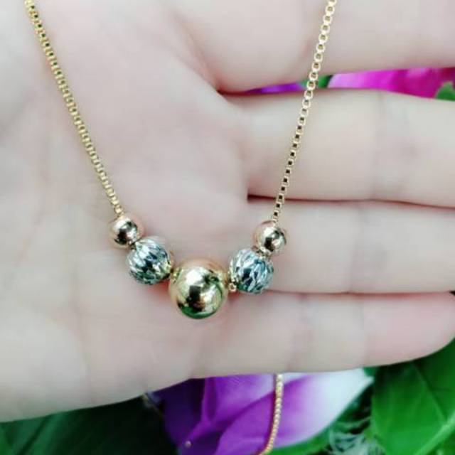 Kalung bola lapis emas18K