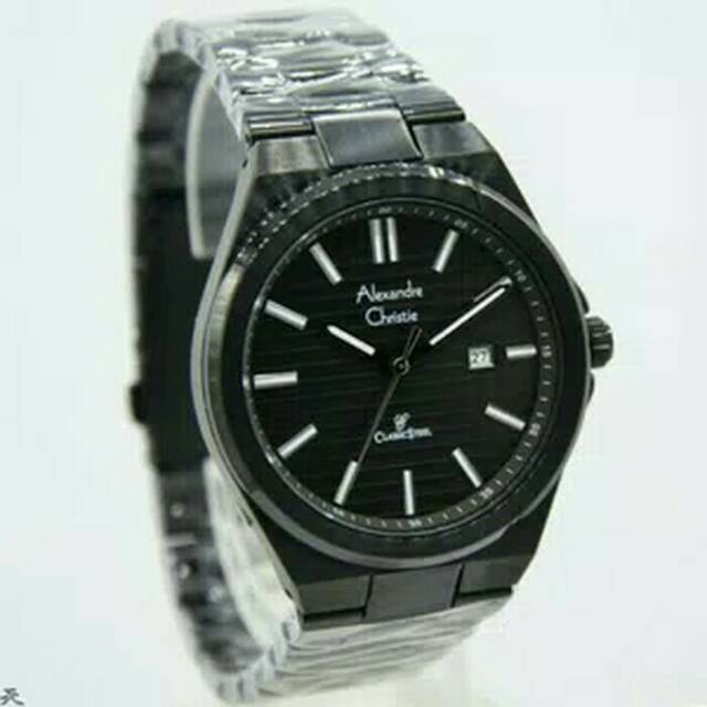 JAM TANGAN ALEXANDER CHRISTIE AC 8563 PRIA FULL BLACK ORIGINAL/ LAKI