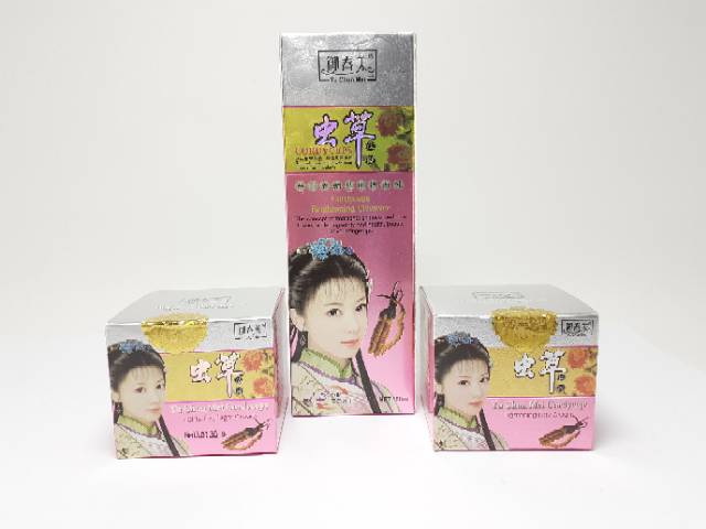 PAKET CREAM YUCHUNMEI CORDYCEPS [cream siang &amp; malam + facial foam]