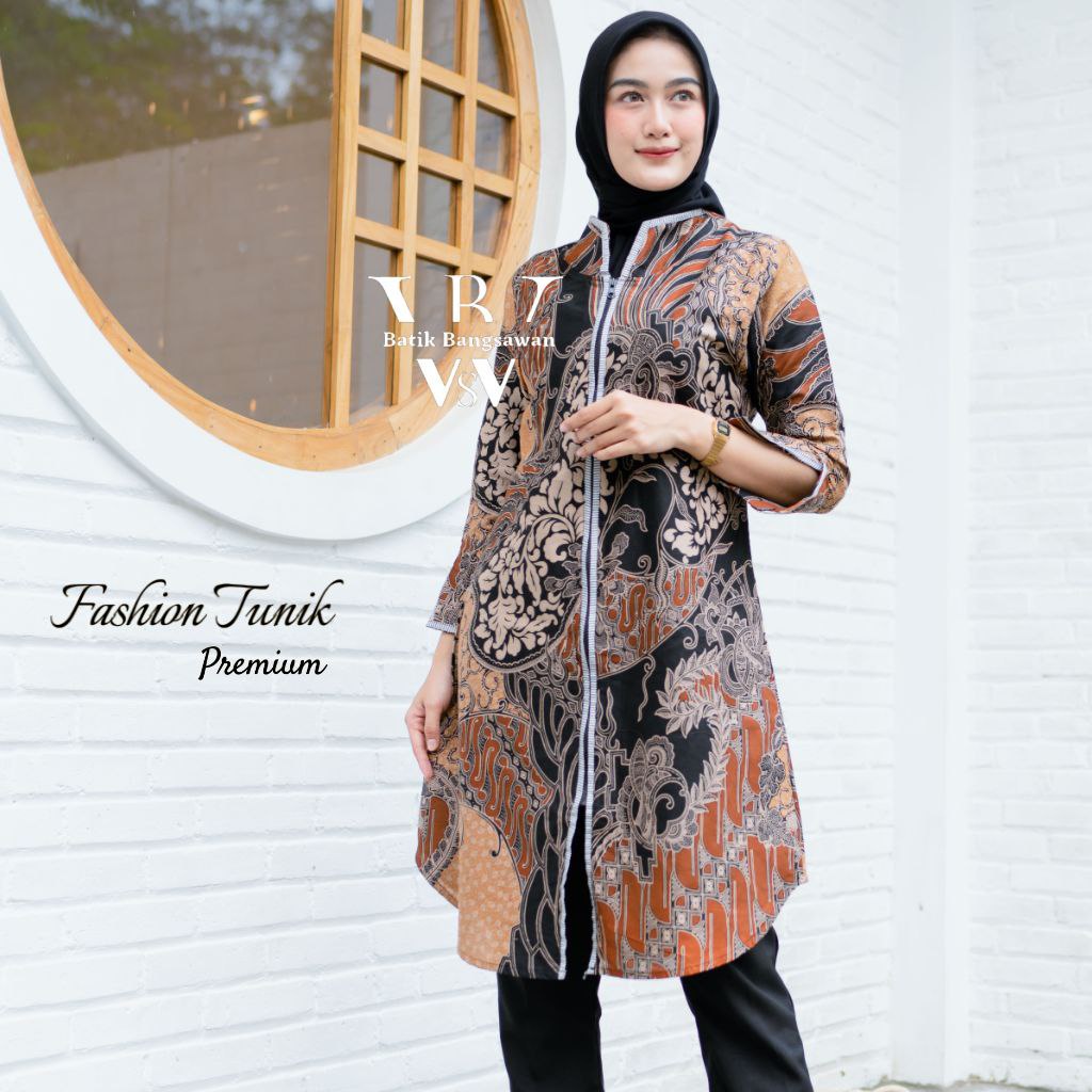 TUNIK BATIK MODERN Tunik Batik Wanta M L XL XXL JUMBO REsliting Depan Busui
