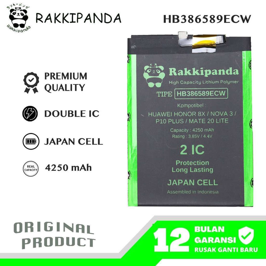 R/K- RakkiPanda - HB386589ECW P10 Plus / Honor 8X / Mate 20 Lite / Nova 3 / Nova 5T Batre Batrai Baterai