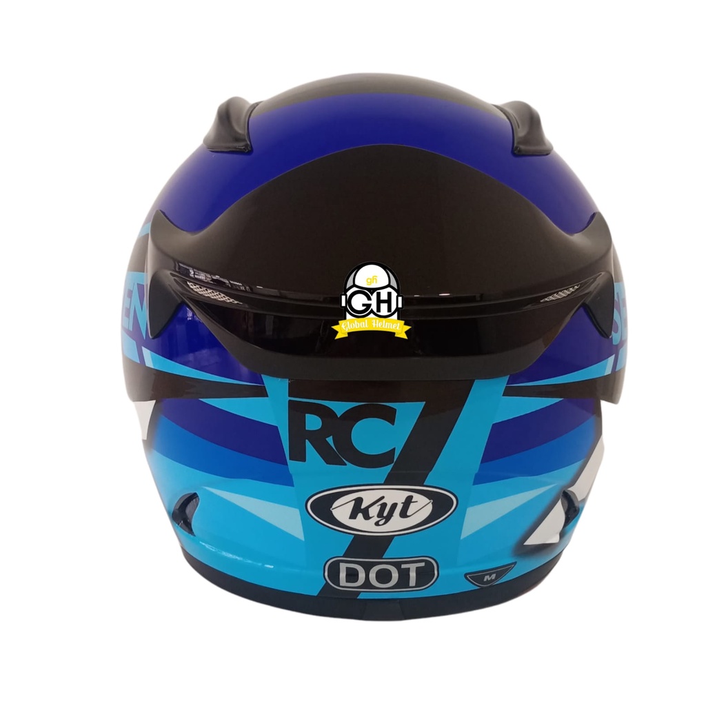 HELM FULL FACE KYT RC7 RC-7 RC SEVEN MOTIF #19 BLACK BLUE