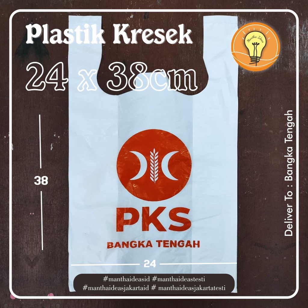uk.24 plastik sablon kresek merk loco Putih