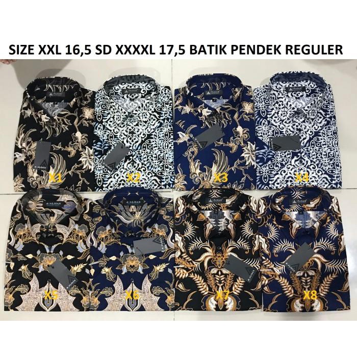 Kemeja Alisan Batik Pendek 16,5 XXL - 17,5 XXXL