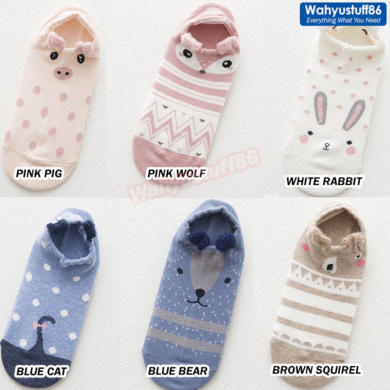 WS107  KAOS KAKI REMAJA SEMATA KAKI MOTIF KARAKTER ANIMAL ALA KOREA-4
