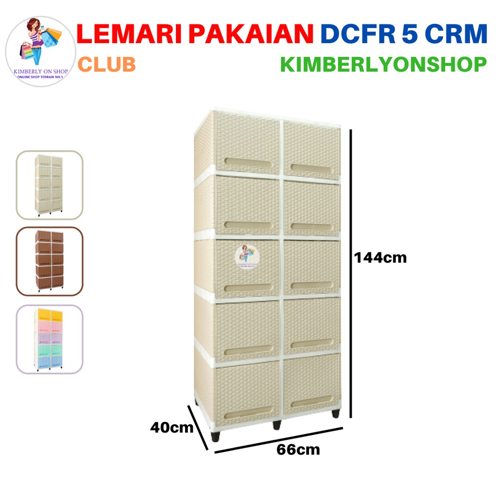 Lemari Pakaian Plastik Laci Clip Flip Double Susun 5