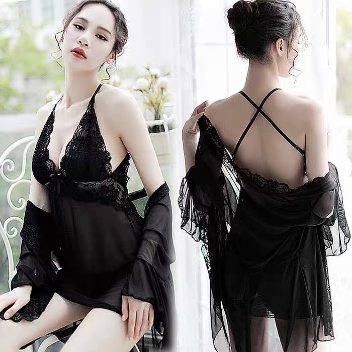 Lingerie Seksi Wanita ukuran Besar Perspektif sling Renda Baju Tidur Set Grosir A253