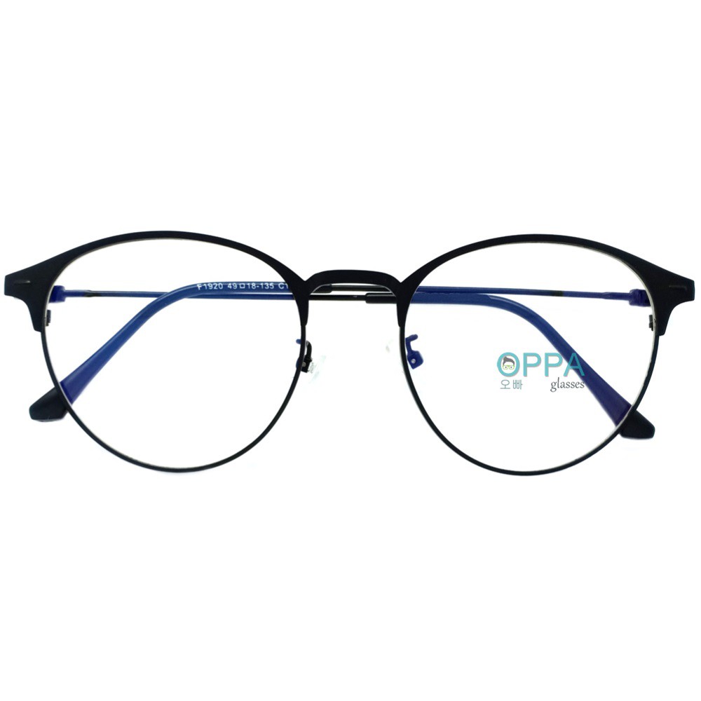 Frame Kacamata Korea Pria Wanita OPPA OP12 FBL Hitam Bulat Minus Trend