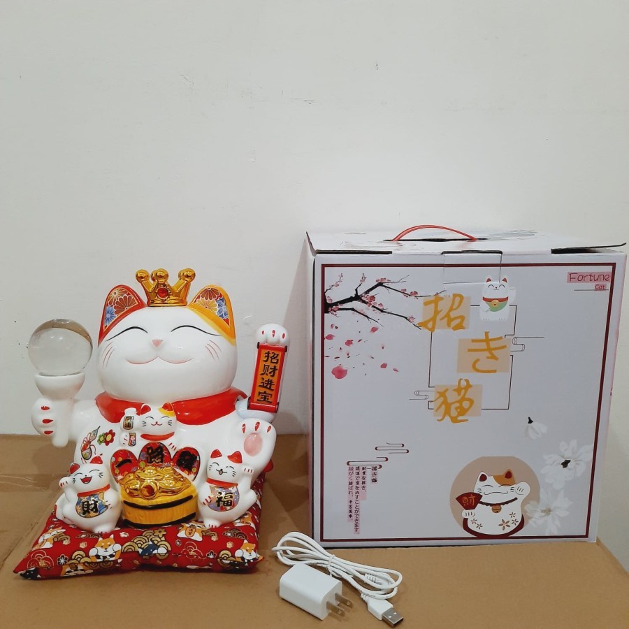 MANEKI KUCING LUCKY CAT PEARL PAJANGAN KUCING MANEKI NEKO KADO