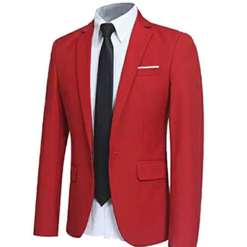 Jas formal Warna merah Pria/Jas Blazer Pria/Jas Wisuda/Jas Nikah