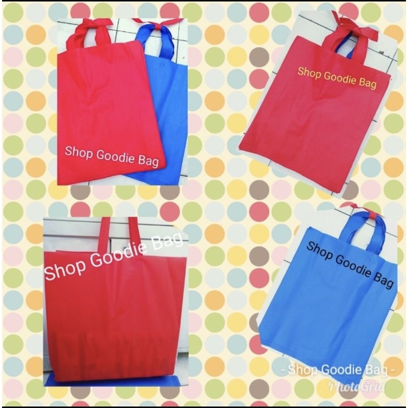 

LUSINAN(12pcs)-Goodie Bag Handle Lipat Samping uk 45x51x10- Tas Spundbond Polos - Tas Kain Polos