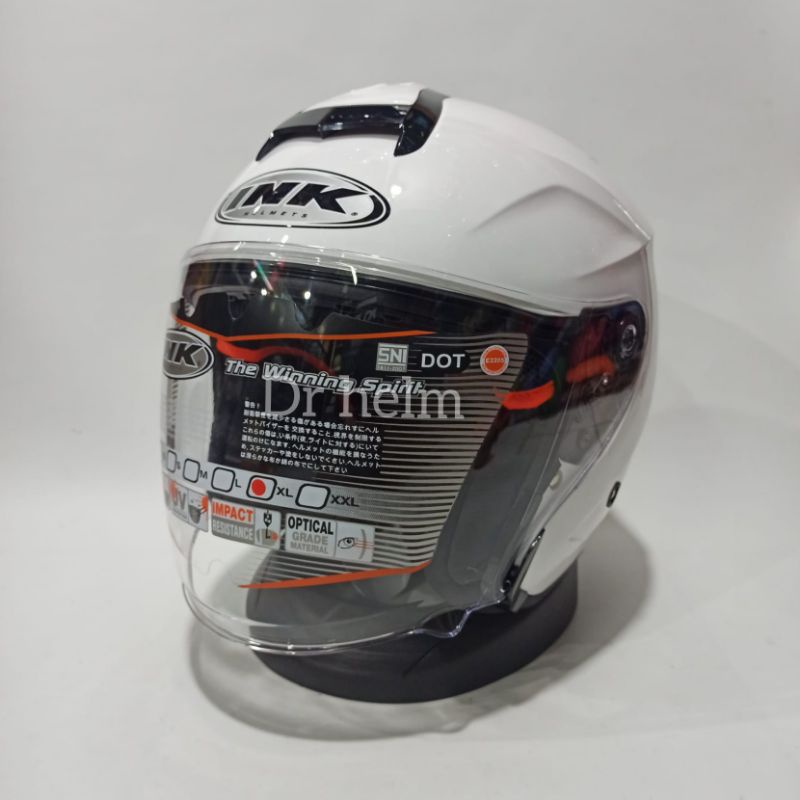 HELM INK DYNAMIC SOLID WHITE PUTIH POLOS ORIGINAL-1