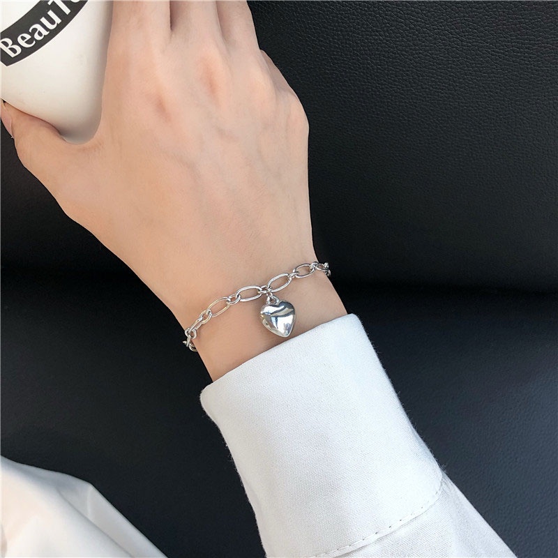 Cinta Gelang Stainless Steel Berongga Berbentuk Hati Gelang Persahabatan Fashion Aksesoris Hadiah