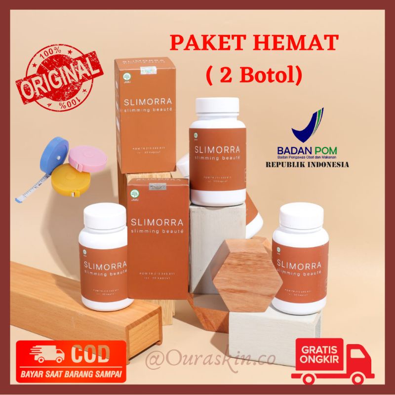 PAKET HEMAT 2 BOTOL - SLIMMORA SLIMMING BEAUTE  JAMU LANGSING HERBAL BPOM/ouraskin