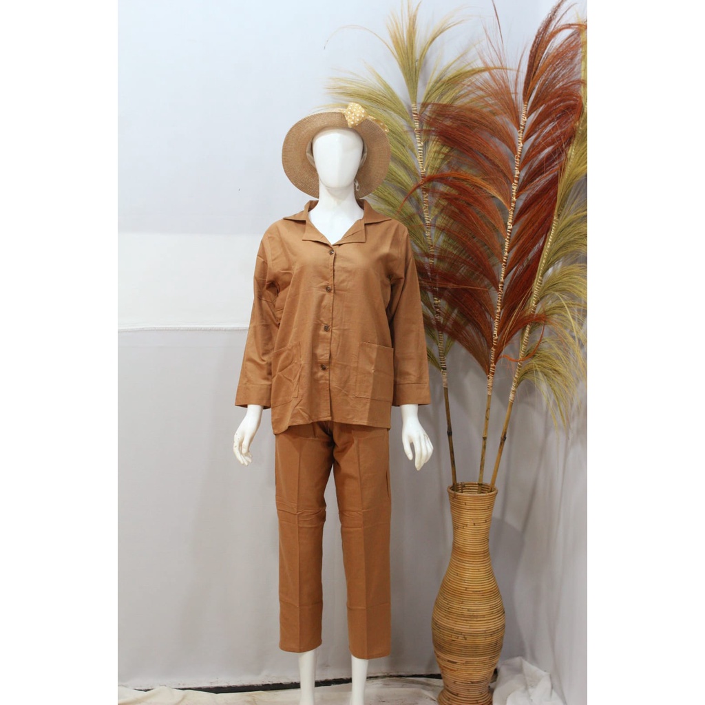 Fashion Style SET PAKAIAN WANITA/ONE SET WANITA/BLOUSE/OUTER WANITA/VEYHA LINEN RAMI