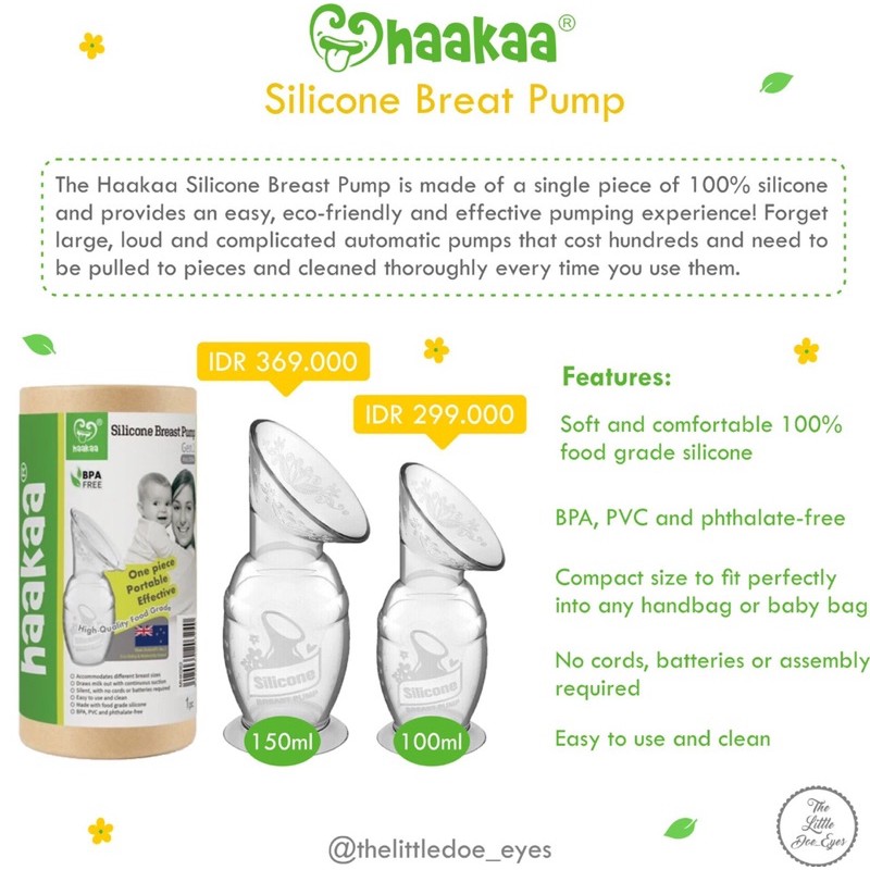 [READY] Haakaa Silicone Breast Pump / Cap / Pompa Asi / 100ml / 150ml