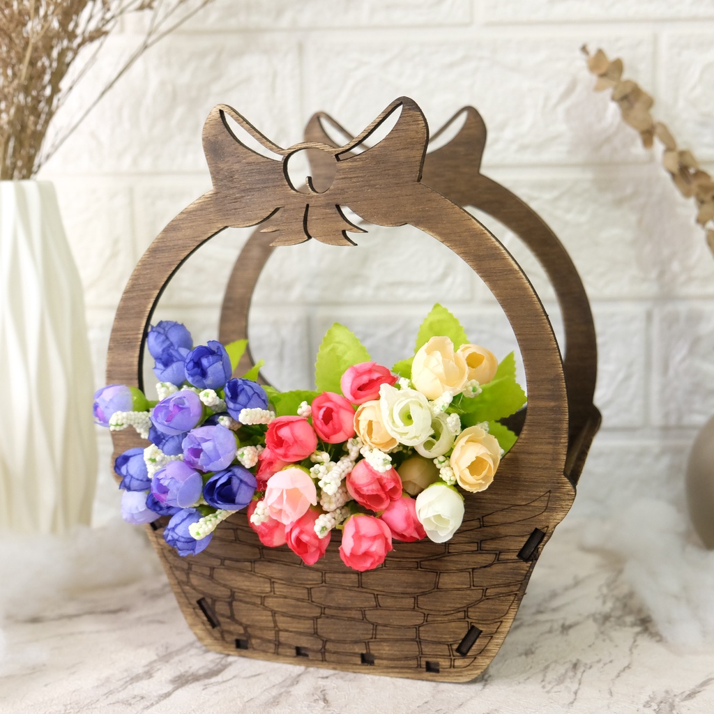 Keranjang Bunga Flower Basket Vintage by Lasercreative