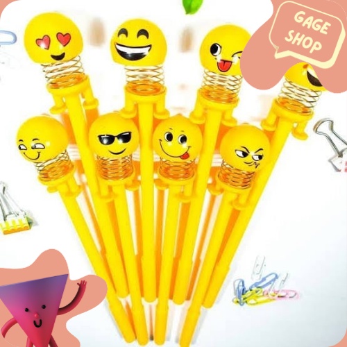 

pulpen pen mentul emoji tinta hitam keperluan sekolah anak pena lucu imut fancy bolpen unik elegan keren import COD termurah banget