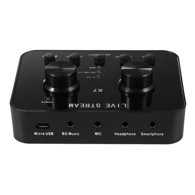 Audio USB External Soundcard Live Broadcast Microphone Headset - X7