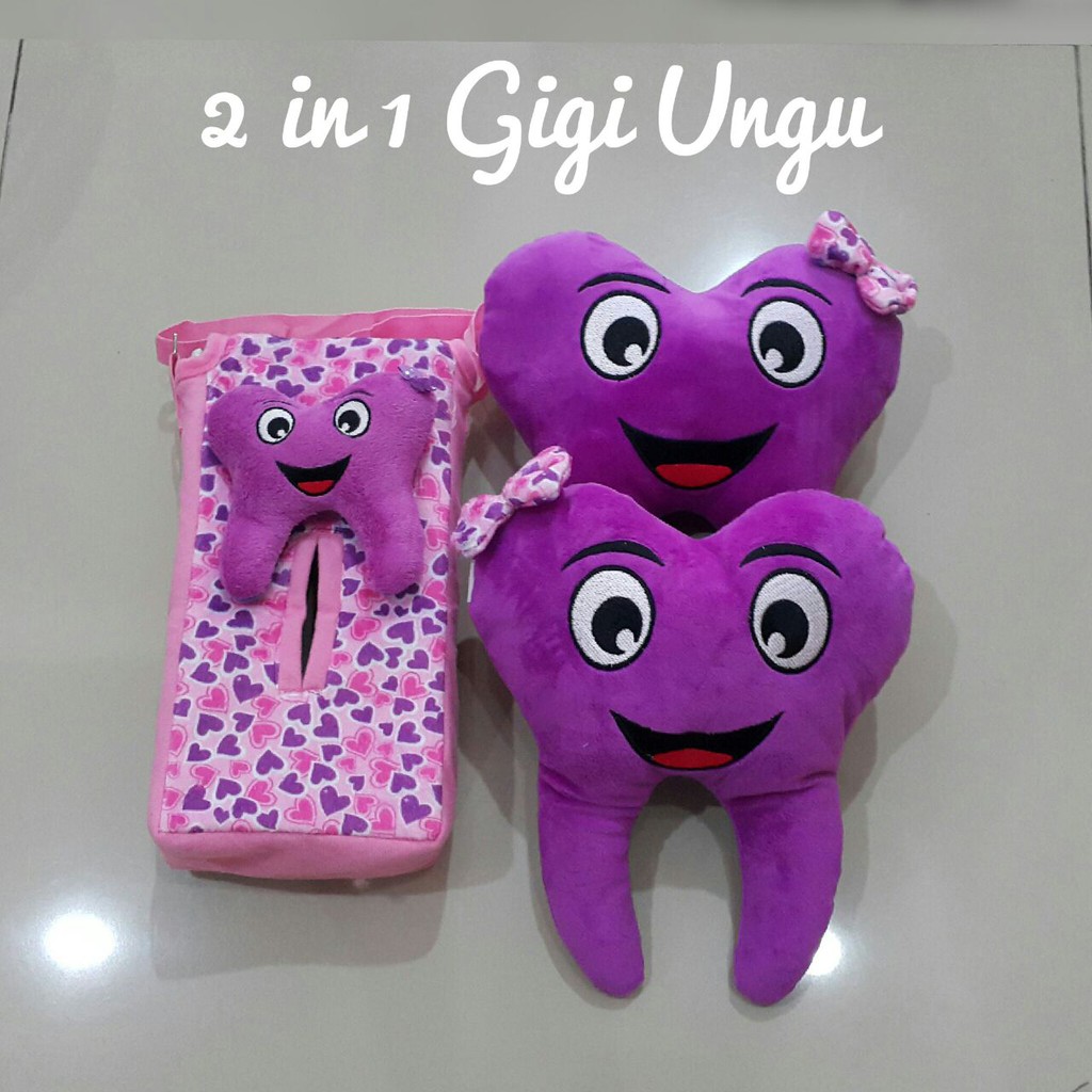 Bantal Mobil Ungu Model Gigi