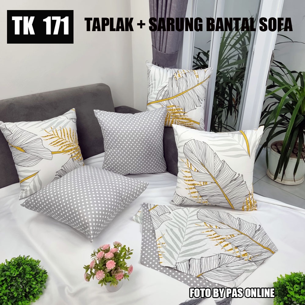 PAKET TAPLAK + SARUNG BANTAL SOFA 40X40