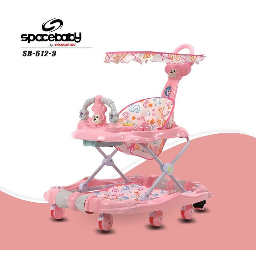 SPACE BABY Baby Walker SB 612-3 Ic Music Kanopi Mainan SPACEBABY [ * FREE PACKING DUS ALAS ]