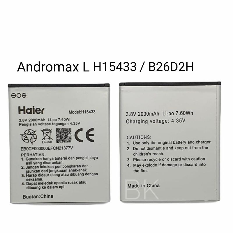 Batere Baterai Andromax L B26D2H Batre Andromax H15433 Original Battery