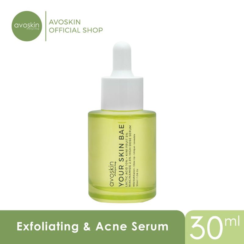 [PROMO 7.7] Avoskin Your Skin Bae Lactic Acid 10% + Kiwi Fruit 5% + Niacinamide 2,5%  / Serum Exfoliasi Dan Berjerawat - 30ml