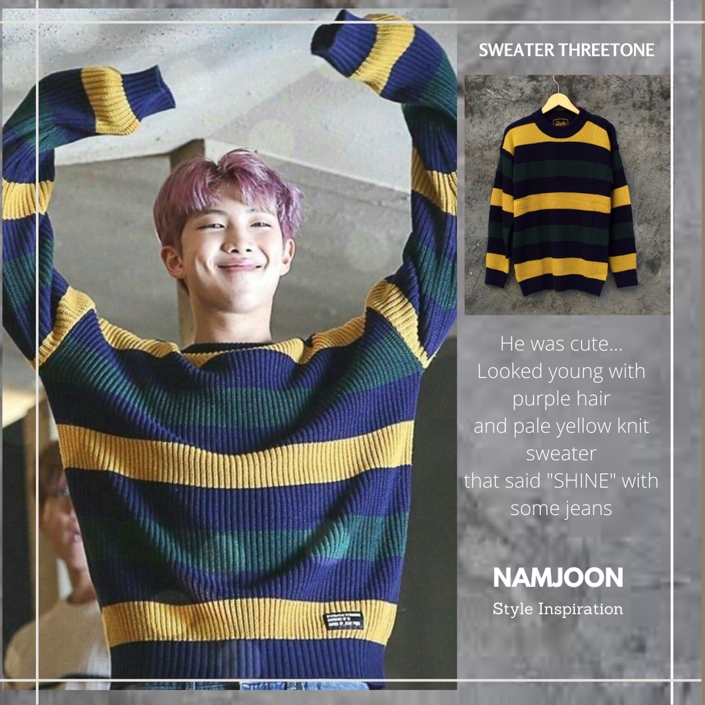 Sweater Rajut Korean Style THREETONE