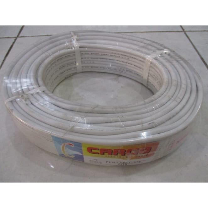 Kabel CARGO Tembaga Serabut Putih NYMHYO 2x0,75 mm2 / (1METER)