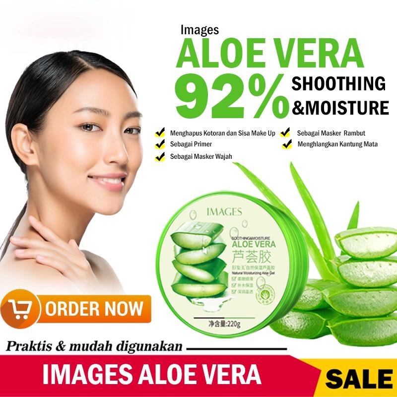 [ BISA COD ] MASKER IMAGES ALOE VERA GEL 92% SOOTHING GEL ORIGINAL KOREA / PELEMBAB WAJAH