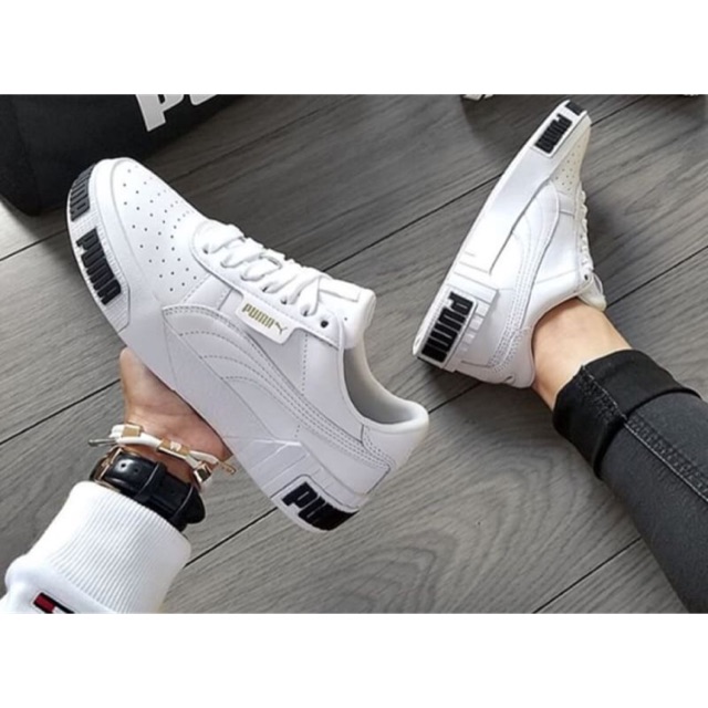 Sepatu Sneakers Wanita | Puma Cali Emboss Bold ‘White black’ | premium original