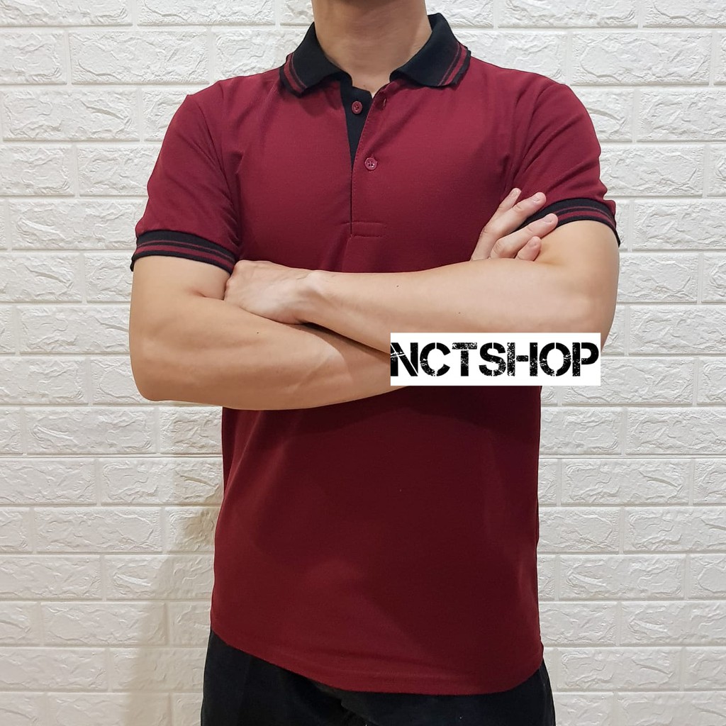 Nctshop Kaos polo bahan PIQUE - polo shirt-Maroon