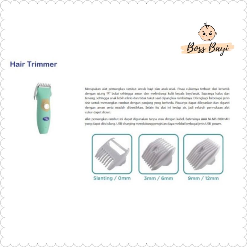 BABY SAFE Hair Trimmer HT001 / Pemotong Rambut Bayi Anak