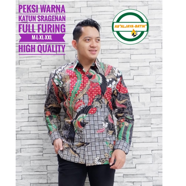 Kemeja Batik PEKSI WARNA FULL FURING Katun Halus Ori Solo