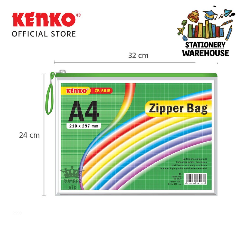 

KENKO PVC Zipper Bag Jaring ZB-56 A4 / TAS DOKUMEN SLETING