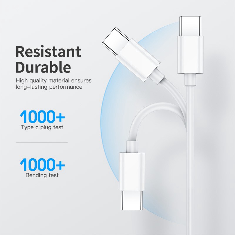 Kabel USB Tipe C Ke USB Tipe C 60W PD QC 4.0 Quick Charge Untuk Samsung / Xiaomi