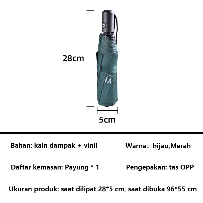 Letyeah &amp; Kaizenliving Payung Lipat Otomatis Buka Anti UV Besar Kualitas/unisex umbrella