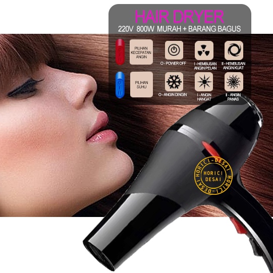 Hair dryer 800W Hair dryer asli untuk toko tukang cukur 800W Pengering Rambut Termurah Daya tinggi