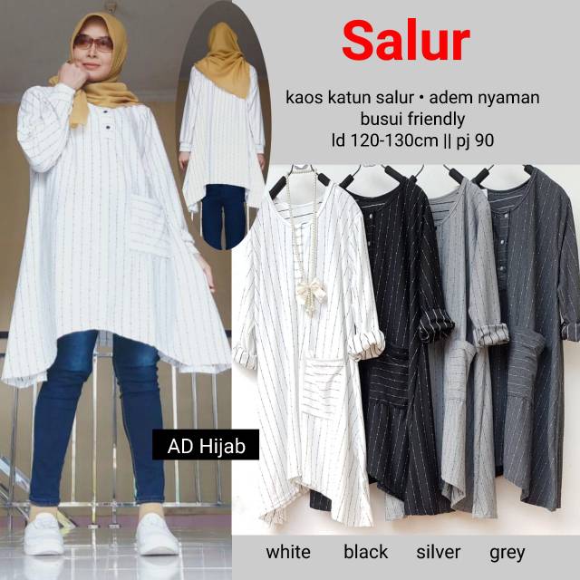 SALUE TUNIK by AD Hijab ; Tunik kaos nyaman adem wanita cantik berkualitas elegan trrendy