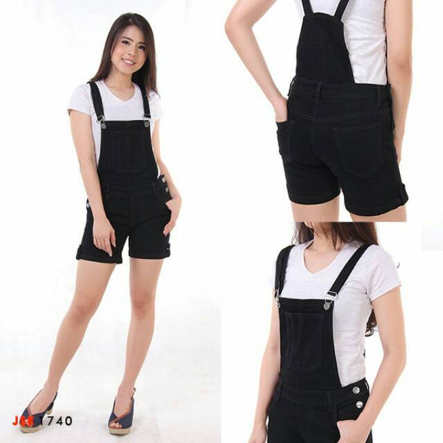 Hotpants overall/wearpack Jeans cewek trendy Denim santai dan gaul