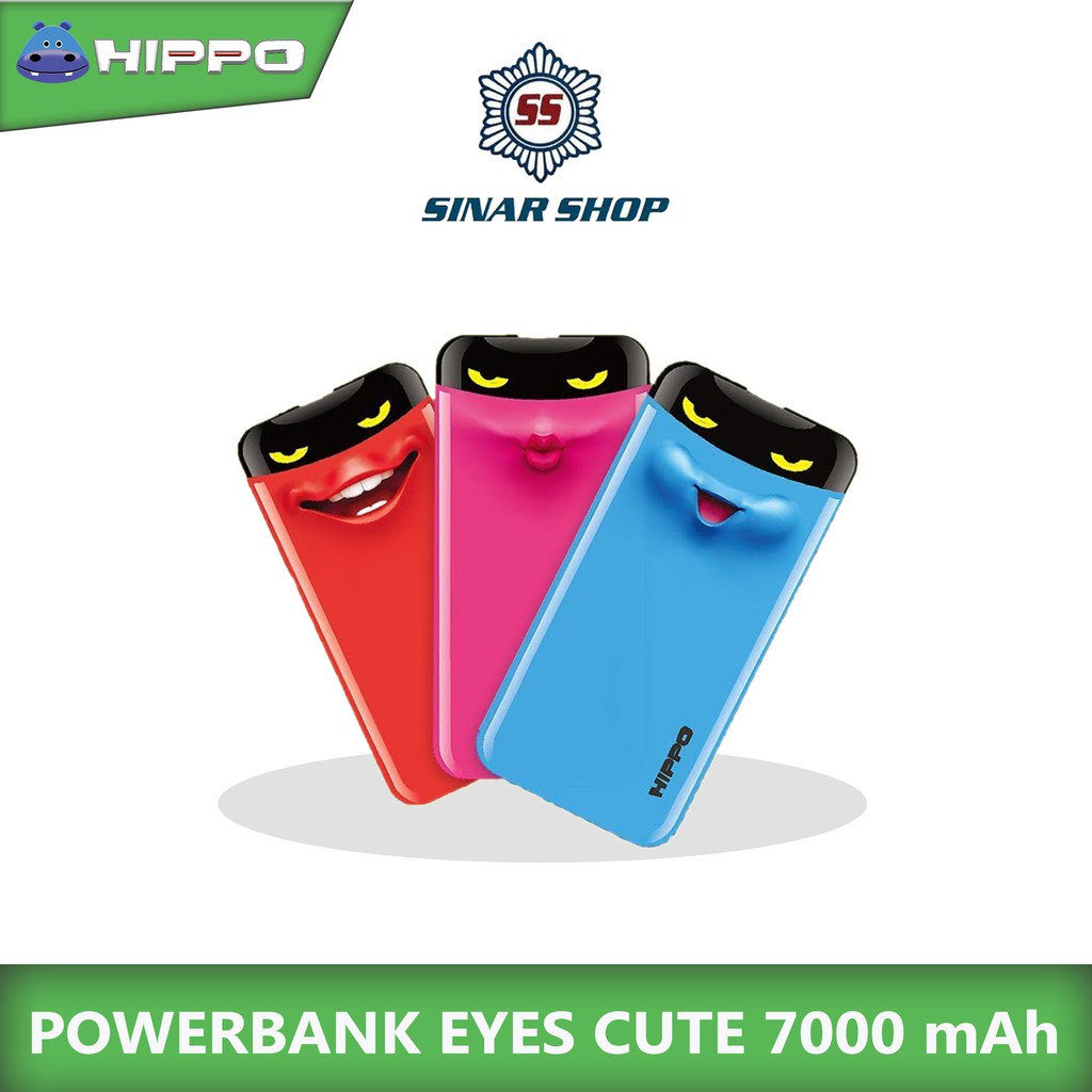 Powerbank Hippo Eyes Cute 7000 mAh - Garansi Resmi