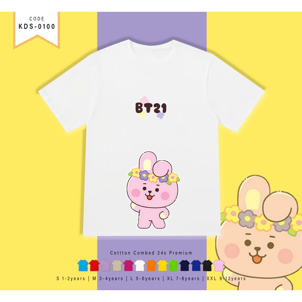 T-SHIRT KIDS / KAOS ANAK-ANAK BERGAMBAR BT211 FLOWER / CUSTOM TEE / MURAH /ARMY INDO