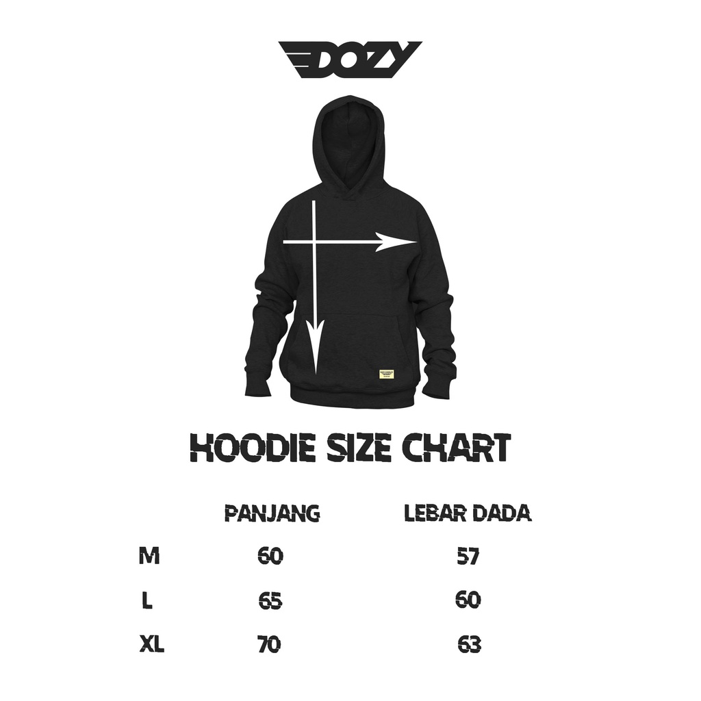 Dozy H003 hoodie black motif simple unisex