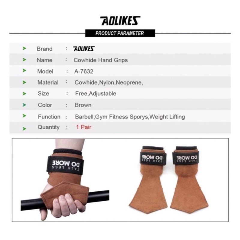 7632 AOLIKES LEATHER STRAP BROWN WRIST WRAP SUPPORT GRIP BAND GLOVE