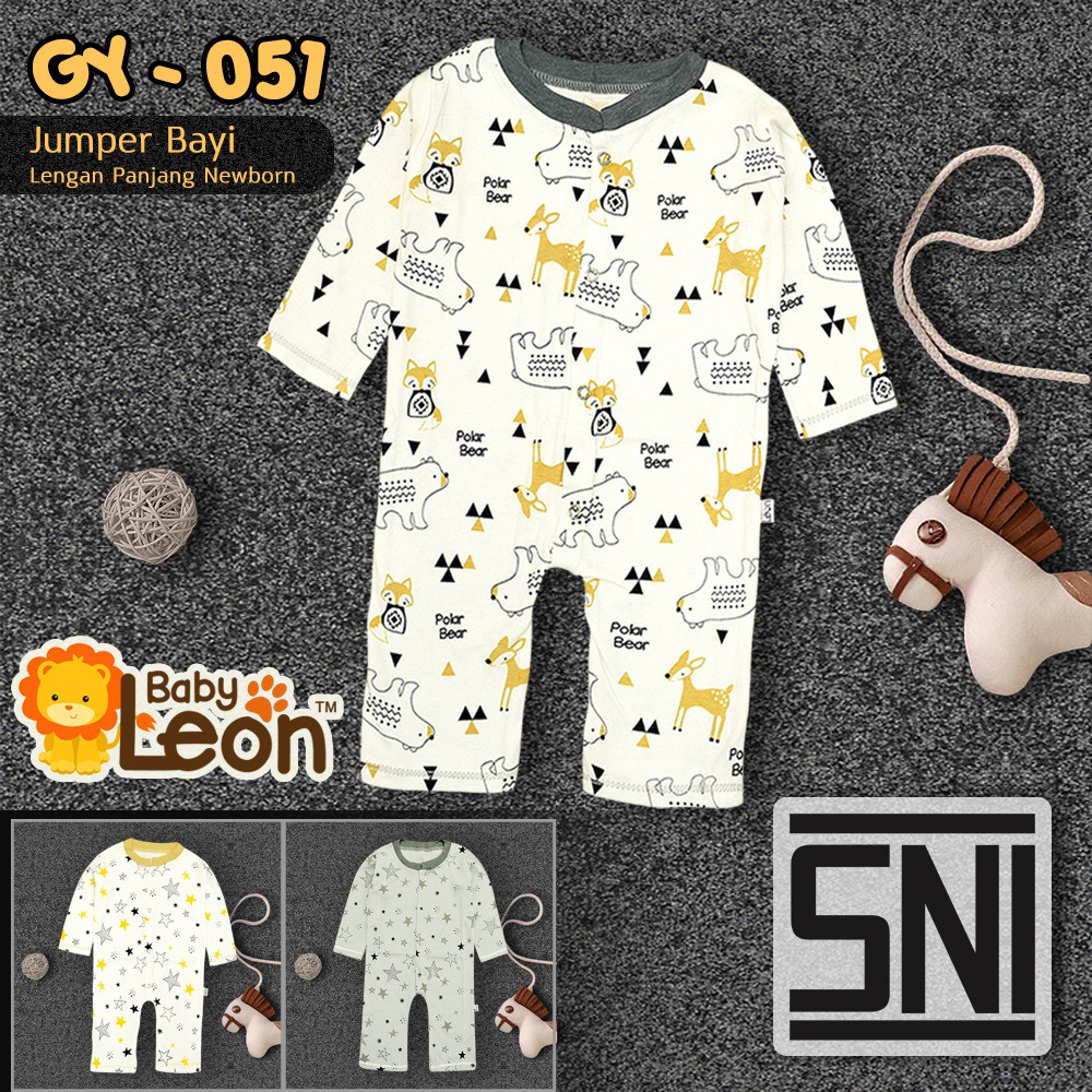 SNI Jumper Panjang 0-1th BABY LEON Sleepsuit baju tidur piyama anak Bayi GY-051 laki laki perempuan