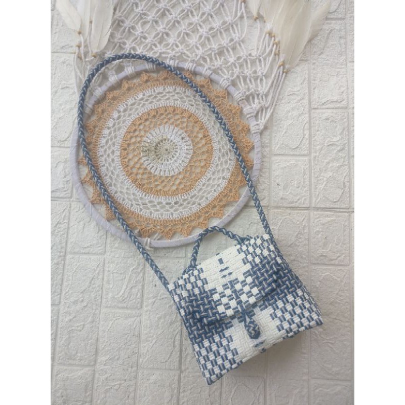 tas jali anyaman plastik premium/tas jali slempang/ tas jali tutup