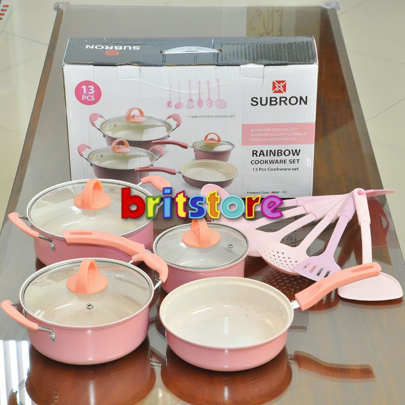 Subron Cookware Set 13pcs/ Panci Set Subron/ Panci + Tutup Kaca