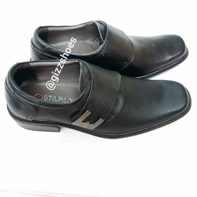 Sepatu Kulit Asli Pantofel Perepet Paskibra Kerja Cowok Laki-laki Pria Stilpilo SL-920 Hitam, Coklat